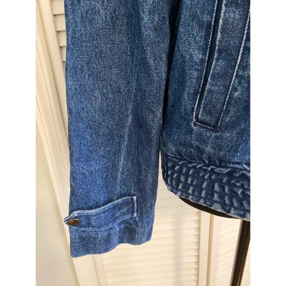 Vtg 90s Denim Jacket size Small Unisex double-breasted Jean jacket snap closure. - Picture 2 of 9